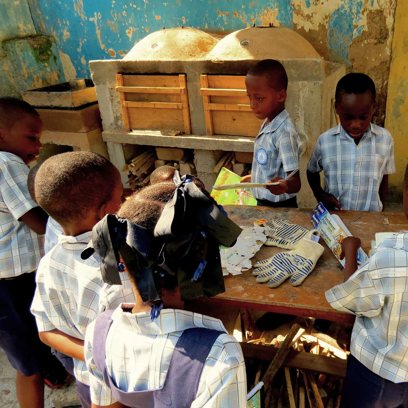 RAB_GALLERY School kids learn how to make roof tile